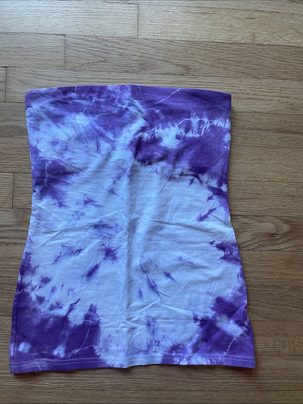 No Boundaries Purple and White Tie-Dye Tube Top